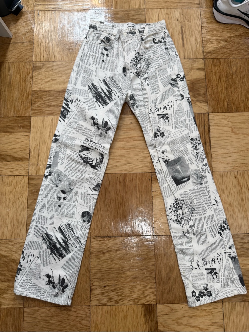 Reformation Newspaper Print Jeans
